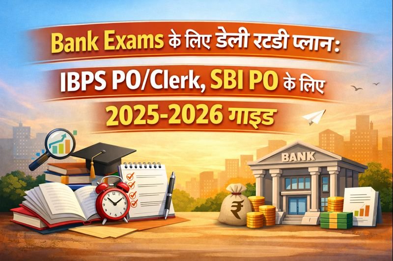 Bank Exams के लिए डेली स्टडी प्लान: IBPS PO/Clerk, SBI PO के लिए 2025-2026 गाइड