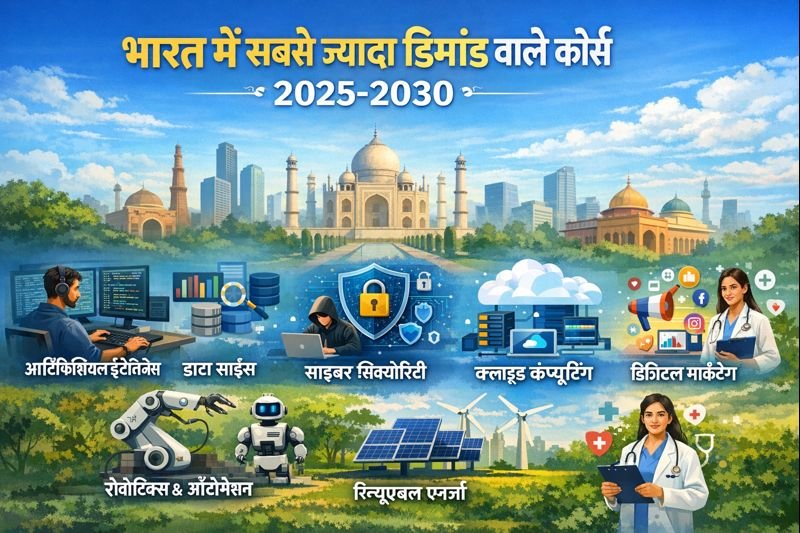 भारत में सबसे ज्यादा डिमांड वाले कोर्स 2025-2030