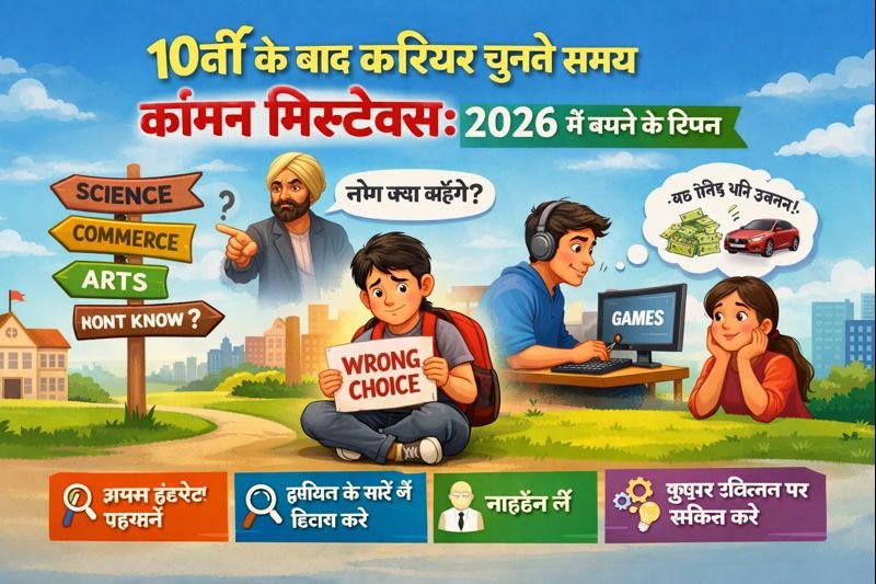 10वीं के बाद करियर चुनते समय कॉमन मिस्टेक्स: 2026 में बचने के टिप्स